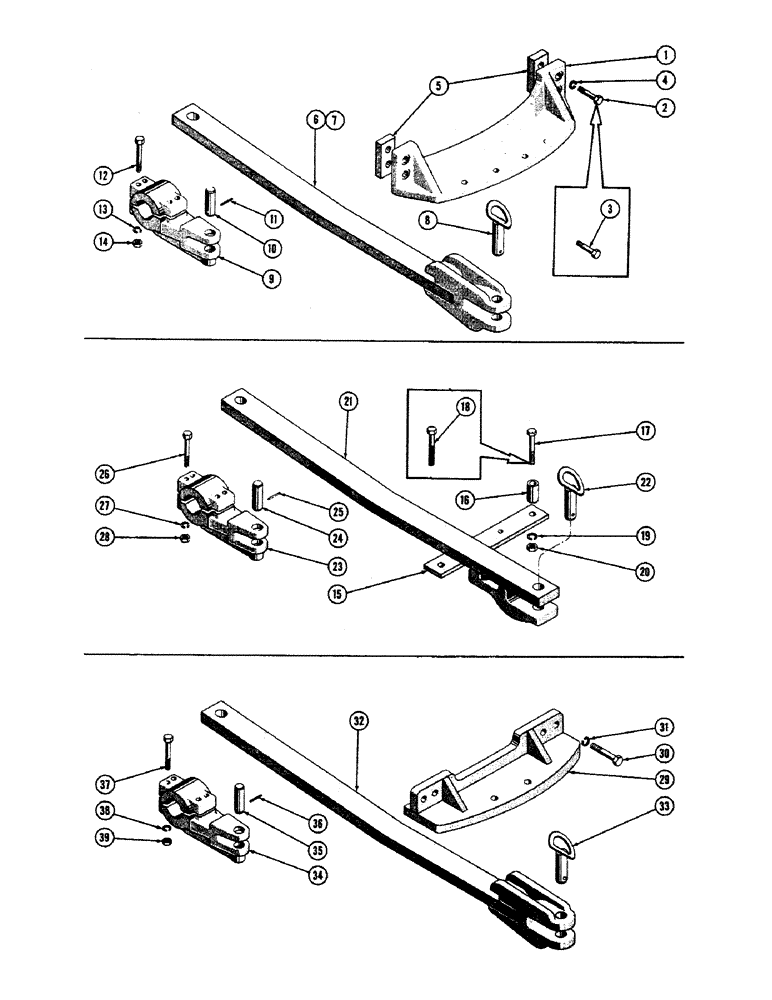 Схема запчастей Case 800 - (188) - DRAWBAR INSTALLATION, (OPTIONAL EQUIPMENT) (05) - UPPERSTRUCTURE CHASSIS