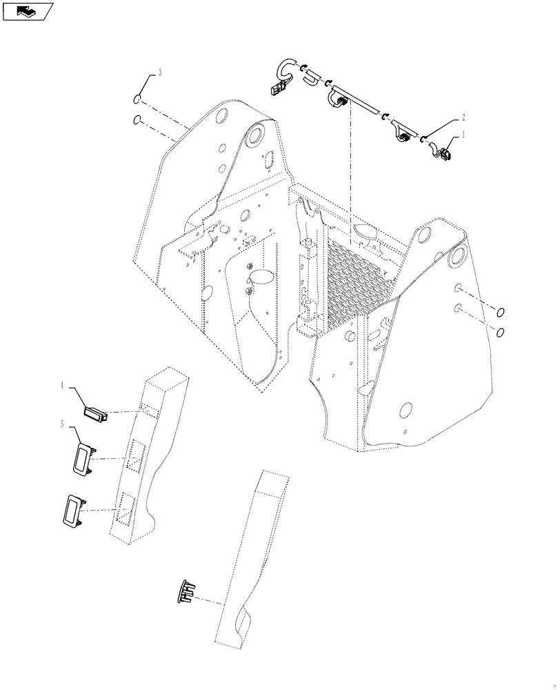 Схема запчастей Case TR320 - (55.511.AS[01]) - NO ROAD LIGHTS OR TURN SIGNAL (ALL CASE) (55) - ELECTRICAL SYSTEMS