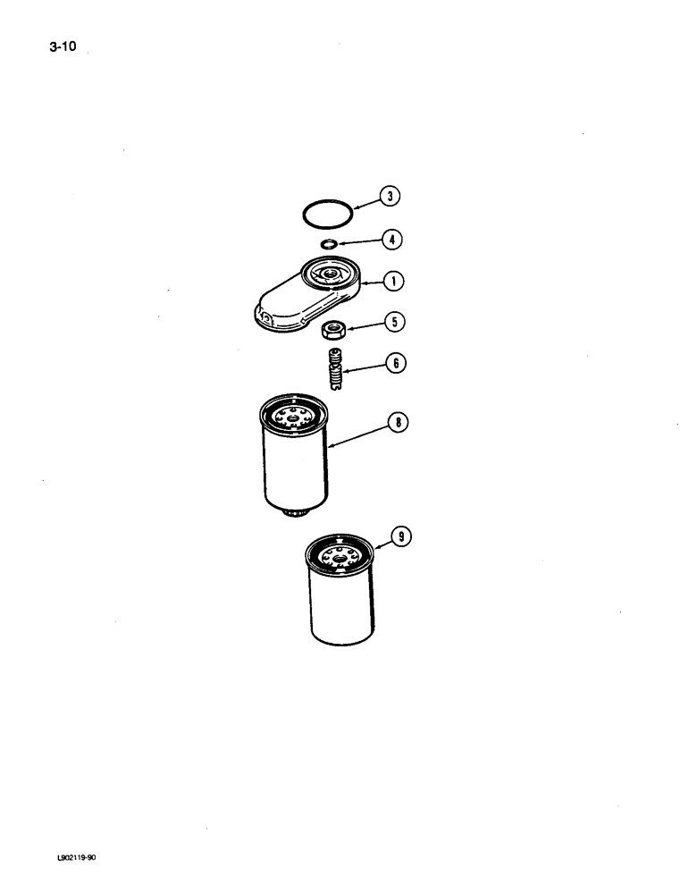 Схема запчастей Case 650 - (3-10) - FUEL FILTER, 4T-390 ENGINE (03) - FUEL SYSTEM