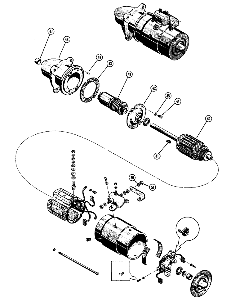 Схема запчастей Case 420B - (030B) - G44888 STARTER, (148B) ENGINE - POSITIVE GROUND (06) - ELECTRICAL SYSTEMS