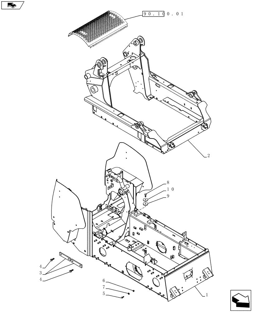 Схема запчастей Case SV185 - (90.100.AG) - CHASSIS HOODS AND COVERS (SV185) (90) - PLATFORM, CAB, BODYWORK AND DECALS