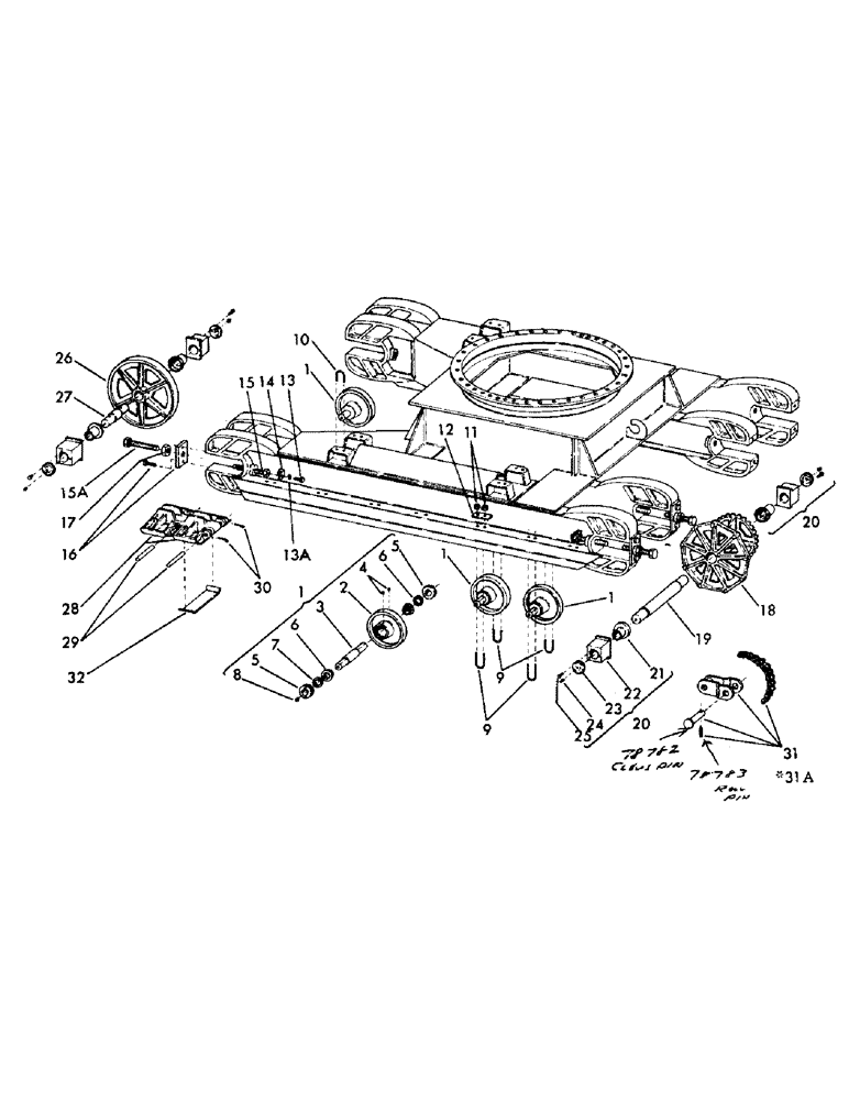 Схема запчастей Case 40EC - (B01) - CRAWLER UNDERCARRIAGE - 7 ROLLER FOR 37 PAD TRACK, (WITHOUT LEVELER) (04) - UNDERCARRIAGE