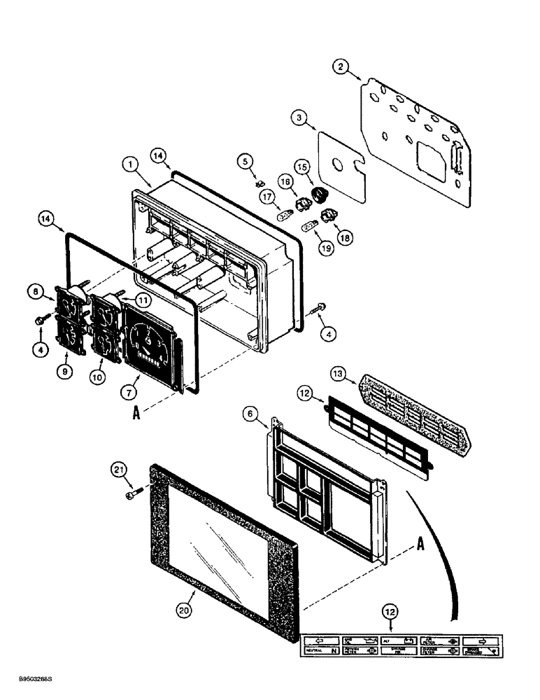 Схема запчастей Case 560 - (4-13A) - INSTRUMENT CLUSTER ASSEMBLY - 110981A2 (04) - ELECTRICAL SYSTEMS