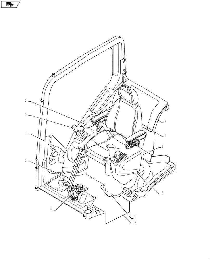 Схема запчастей Case CX235C SR - (90.160.02) - COVER ASSY (90) - PLATFORM, CAB, BODYWORK AND DECALS