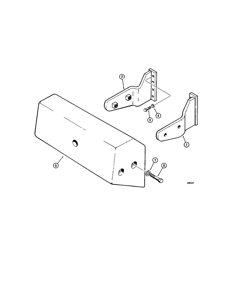 Схема запчастей Case 750 - (186[1]) - COUNTERWEIGHT (2500 LBS.) (05) - UPPERSTRUCTURE CHASSIS