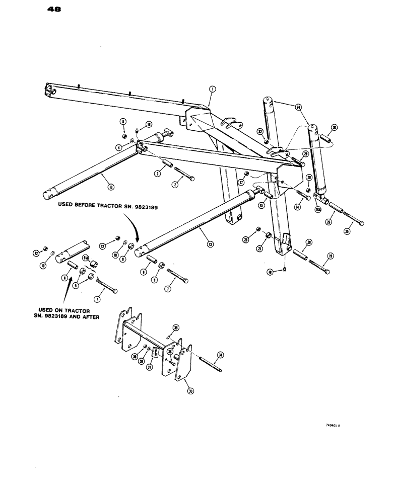 Схема запчастей Case 1816 - (48) - LOADER LIFT ARM AND TOOL TACH (82) - FRONT LOADER & BUCKET