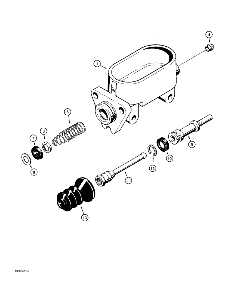 Схема запчастей Case 480F - (7-16) - D127519 BRAKE MASTER CYLINDER (07) - BRAKES