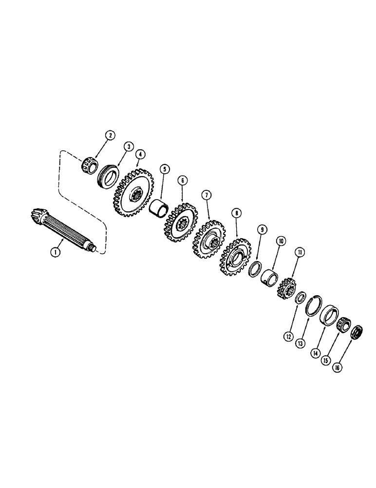 Схема запчастей Case 480CK - (099A) - TRANSMISSION COUNTERSHAFT 