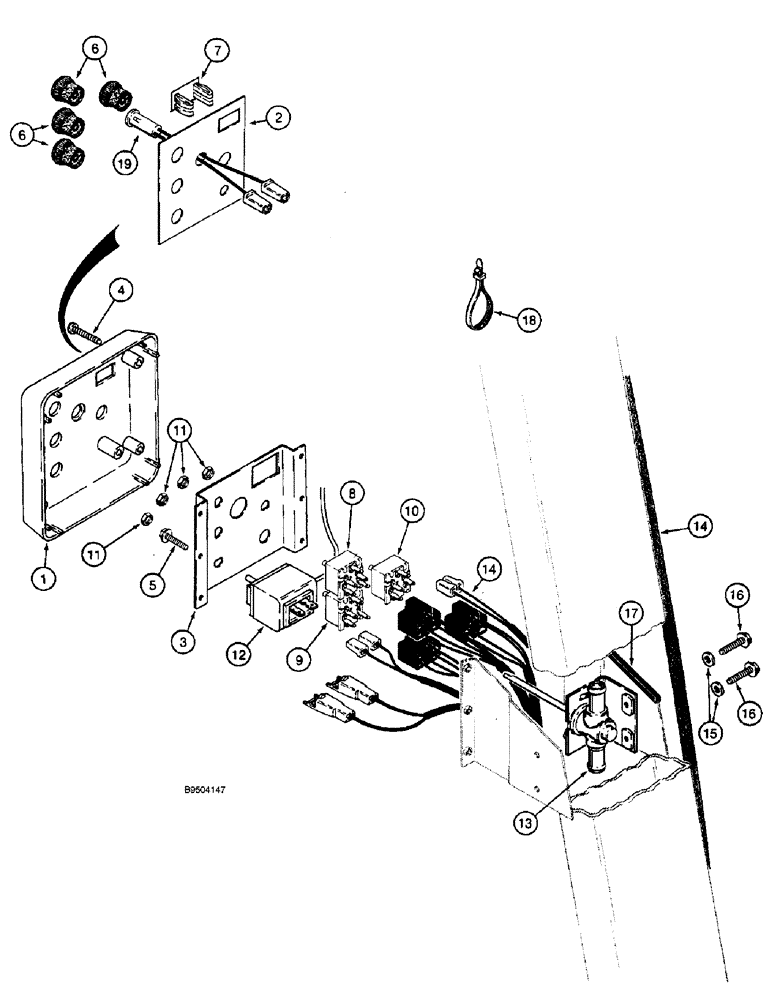 Схема запчастей Case 590SL - (9-80) - CAB CONTROL PANEL AND WIRING (09) - CHASSIS/ATTACHMENTS