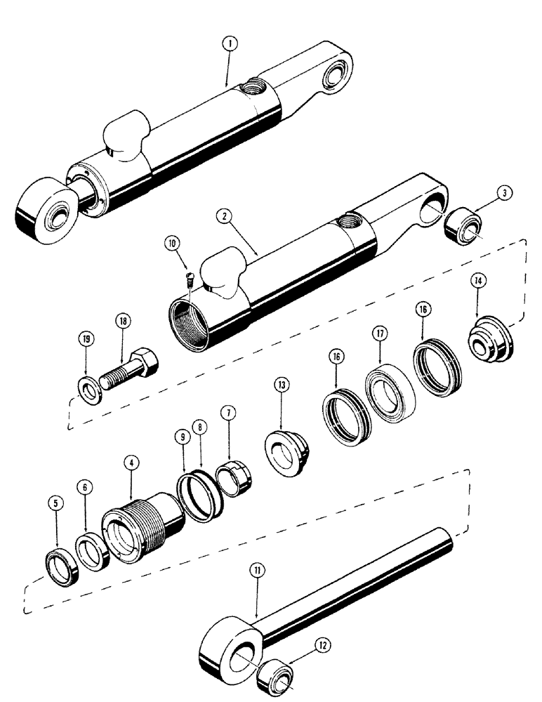 Схема запчастей Case 680CK - (336) - G32369 3-PT. HITCH PITCH CYLINDER, 2-1/2" DIA. CYLINDER WITH 6" STROKE (35) - HYDRAULIC SYSTEMS