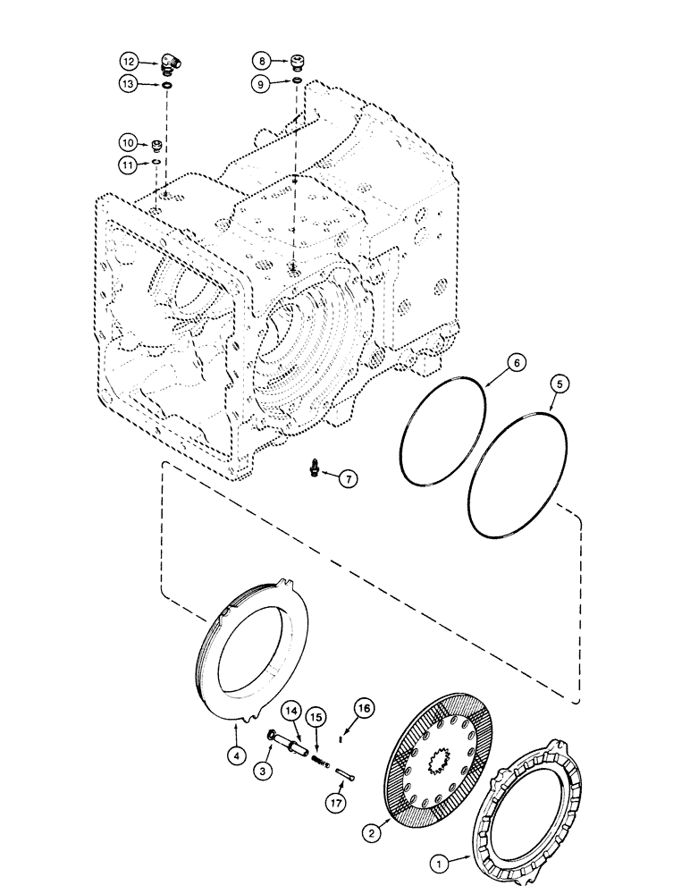 Схема запчастей Case 580SK - (7-02) - TRANSAXLE ASSEMBLY DIFFERENTIAL BRAKE (07) - BRAKES