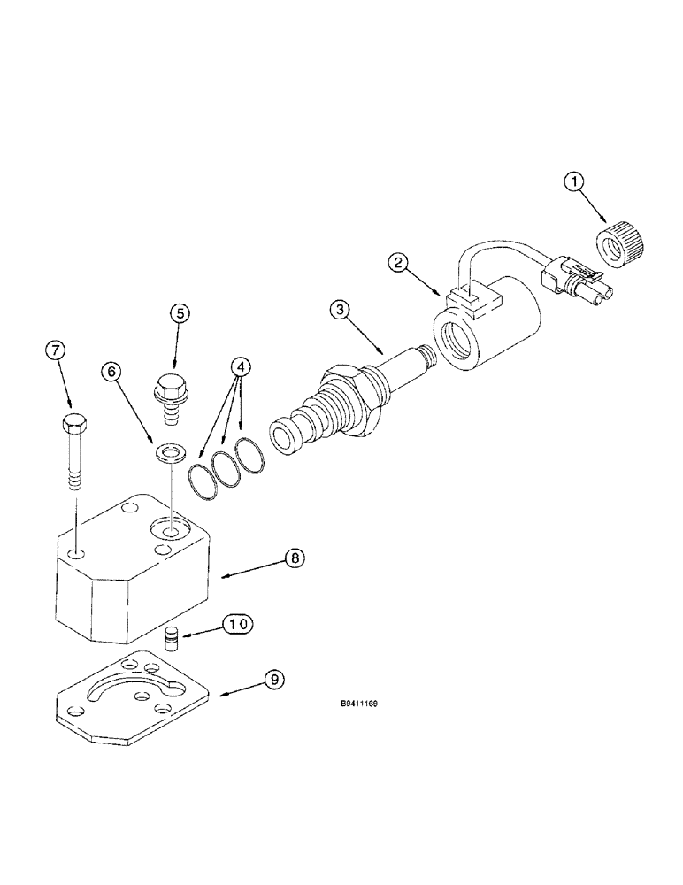 Схема запчастей Case 590SL - (6-060) - CARRARO TRANSMISSION ASSEMBLY, SOLENOID VALVE - 4WD, MODELS W/O POWERSHIFT TRANS. (06) - POWER TRAIN