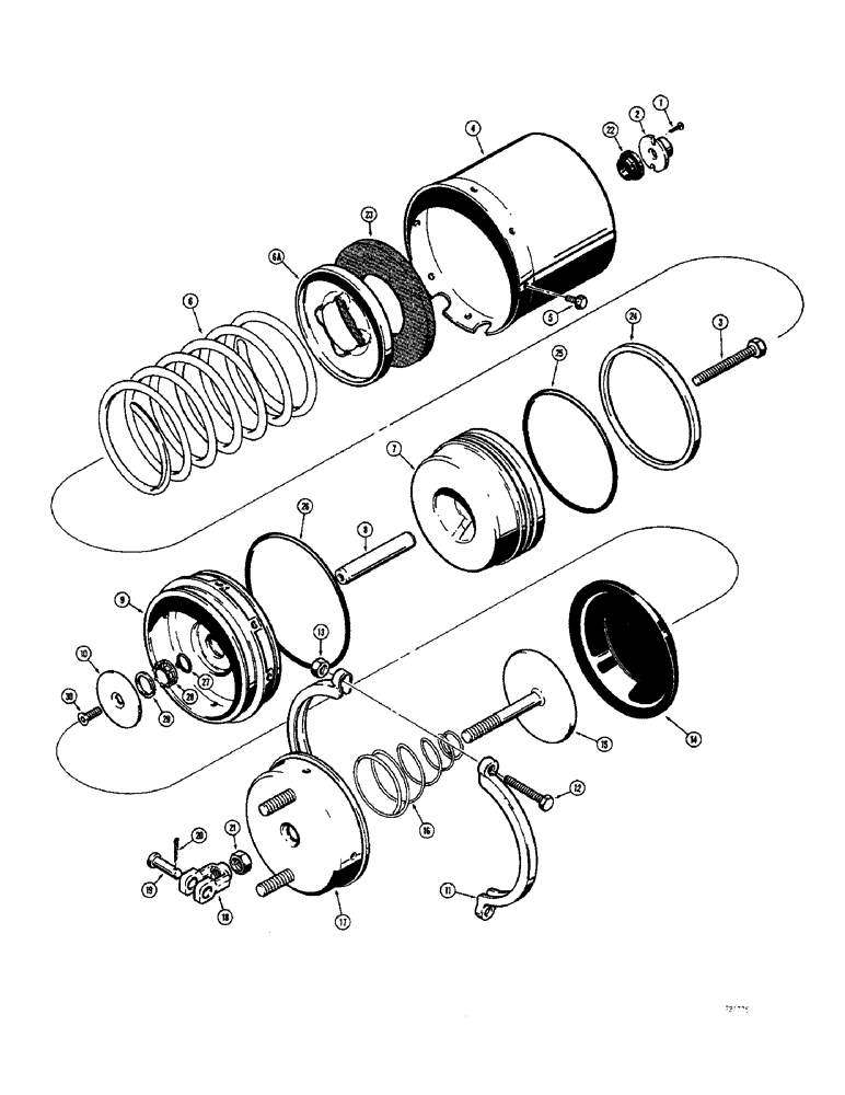 Схема запчастей Case 680CK - (115A) - L54297 BRAKE CHAMBER (33) - BRAKES & CONTROLS