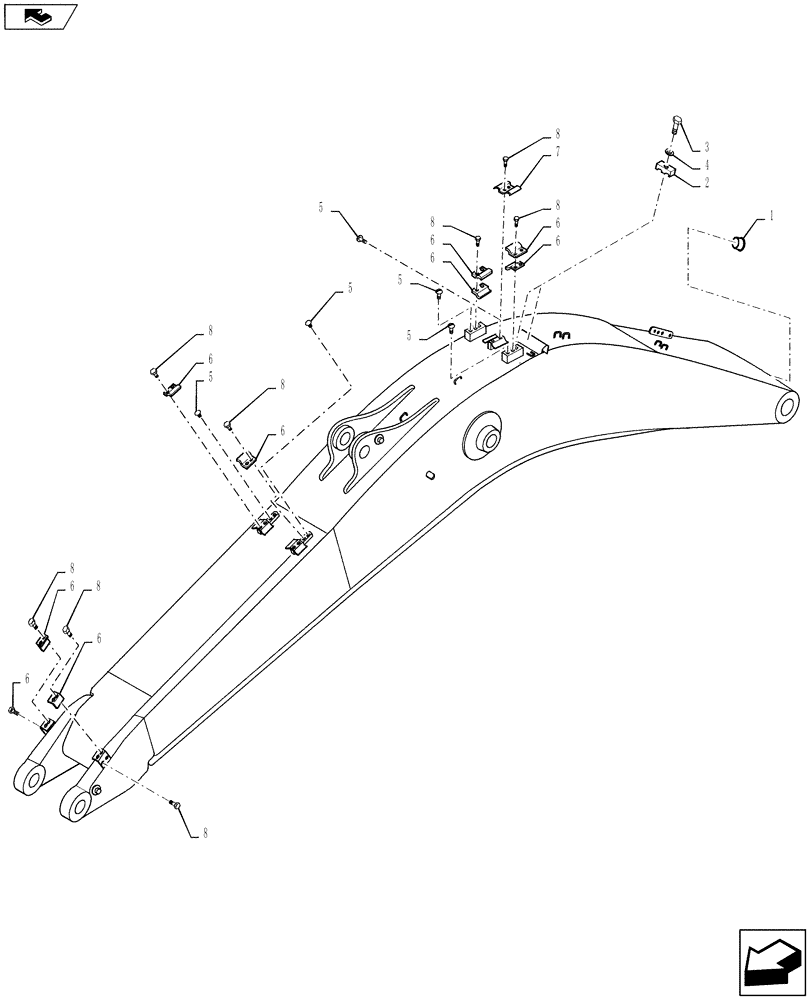 Схема запчастей Case CX235C SR - (84.114.01) - CLAMP - BOOM (84) - BOOMS, DIPPERS & BUCKETS