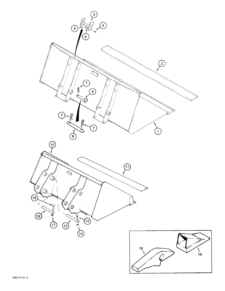 Схема запчастей Case 1818 - (9-06) - LOADER BUCKETS (09) - CHASSIS/ATTACHMENTS