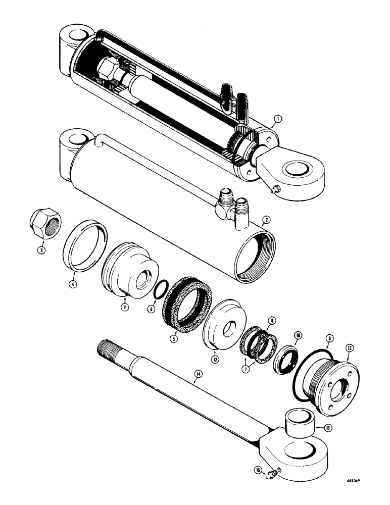 Схема запчастей Case 680CK - (216) - A18679 DROTT CLAM CYLINDER (35) - HYDRAULIC SYSTEMS