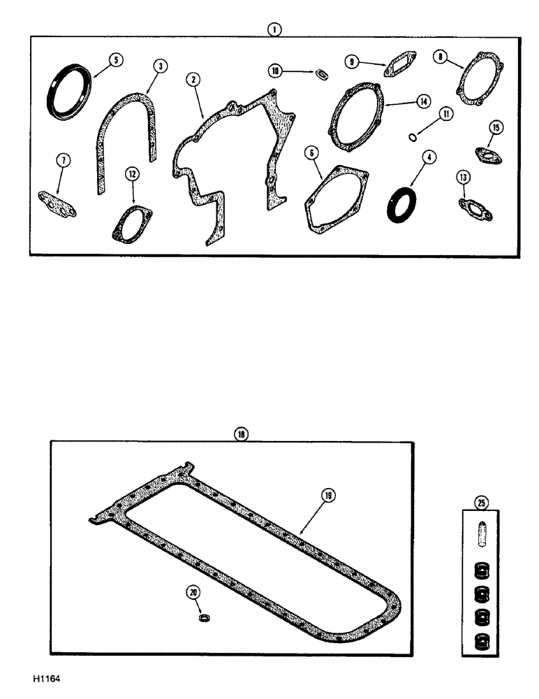 Схема запчастей Case 780 - (073A) - ENGINE GASKET KITS, 336BD AND 336BDT DIESEL ENGINES, CYLINDER BLOCK KIT (02) - ENGINE