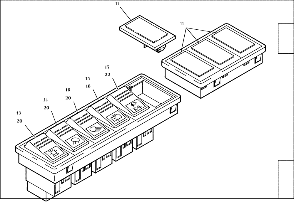 Схема запчастей Case 221D - (32.422[001]) - CONTROL PANEL (S/N 581101-UP) (55) - ELECTRICAL SYSTEMS