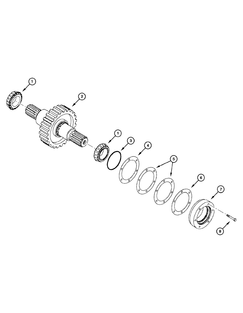 Схема запчастей Case 845 DHP - (06-28[01]) - TRANSMISSION - OUTPUT SHAFT (06) - POWER TRAIN