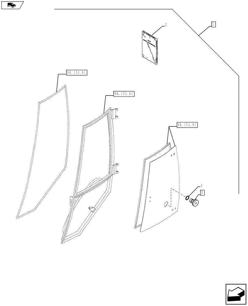 Схема запчастей Case 580SN - (88.090.01) - DIA KIT, FEMALE - HOLD OPEN LATCH (88) - ACCESSORIES