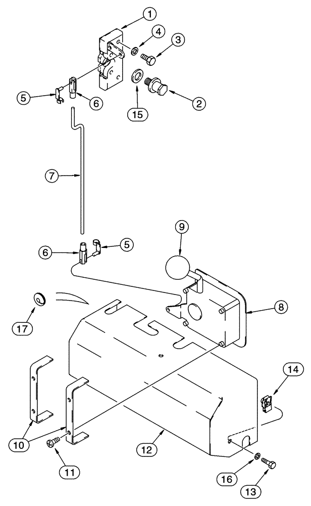 Схема запчастей Case 85XT - (09-45) - DOOR, FRONT LATCH, NORTH AMERICAN MODELS -JAF0352233, EUROPEAN MODELS -JAF0352714 (09) - CHASSIS