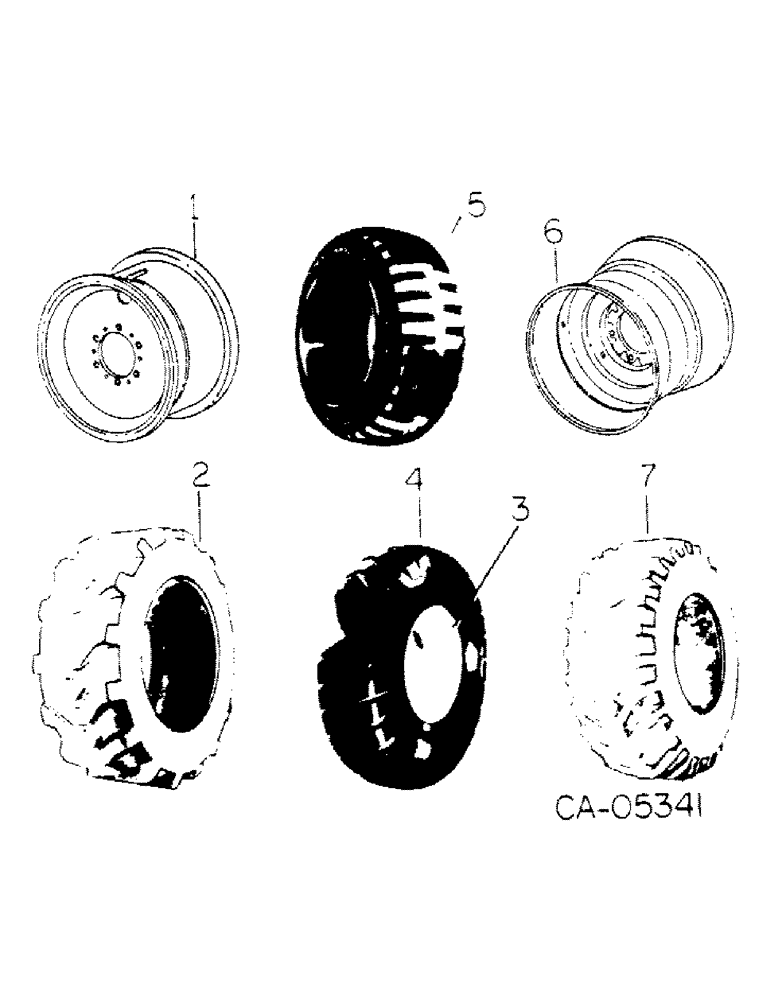 Схема запчастей Case 4150 - (15-01) - WHEELS AND TRACTION, FRONT AND REAR TIRE AND WHEELS ATTS (04) - Drive Train