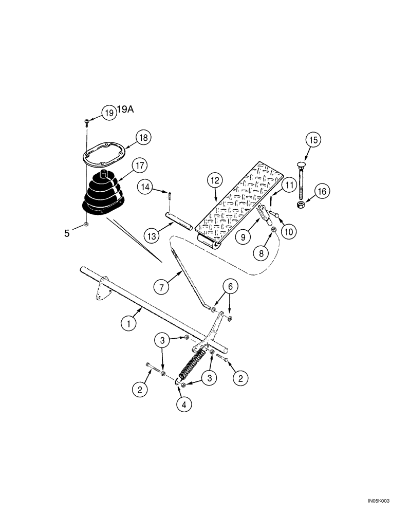 Схема запчастей Case 1150H_IND - (03-03) - CONTROLS, THROTTLE - PEDAL, ACCELERATOR (03) - FUEL SYSTEM