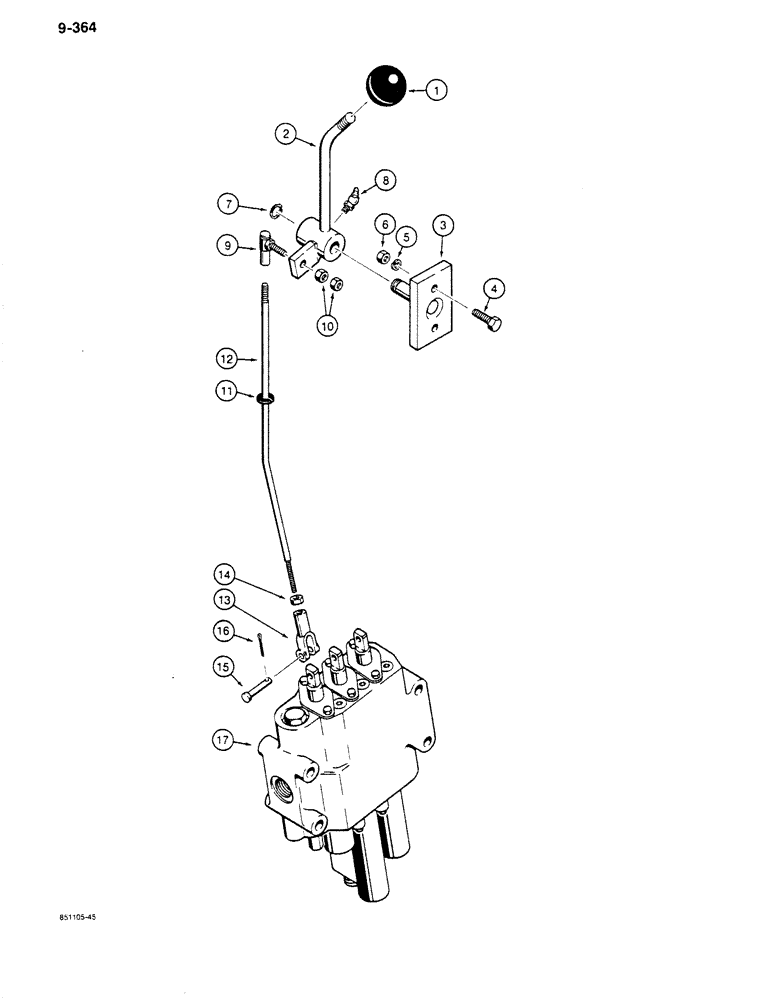 Схема запчастей Case 680K - (9-364) - LOADER CONTROLS - CLAM SPOOL (09) - CHASSIS/ATTACHMENTS