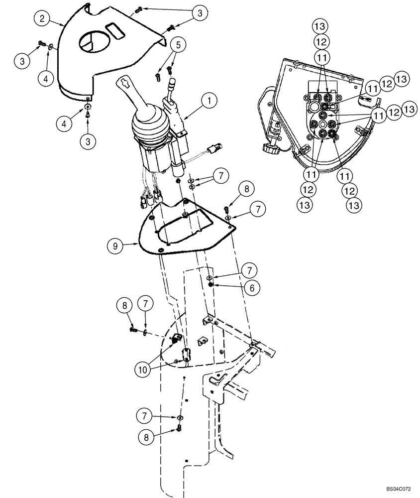 Схема запчастей Case 721D - (08-19) - LOADER CONTROL - JOYSTICK WITH SINGLE LEVER (08) - HYDRAULICS