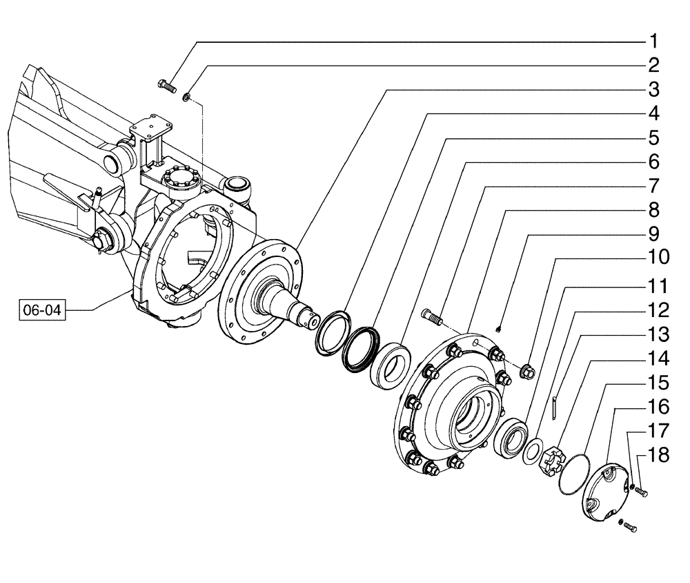 Схема запчастей Case 885B - (06-06[02]) - FRONT AXLE WHEEL HUB (06) - POWER TRAIN