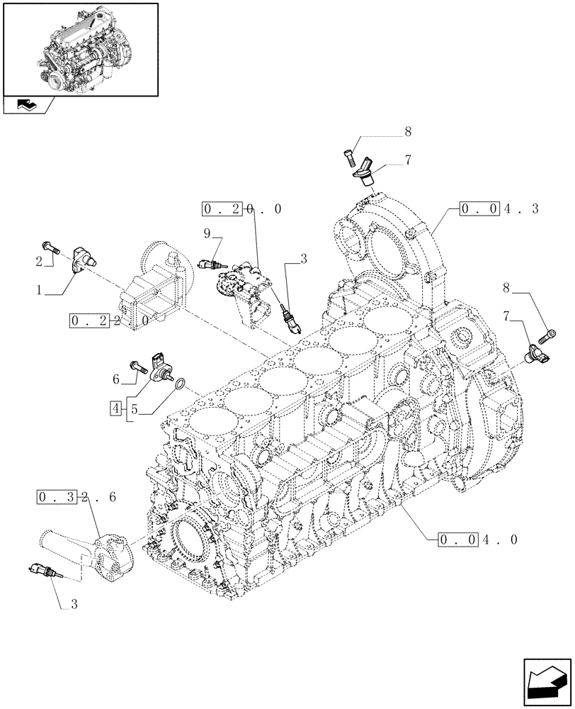 Схема запчастей Case F2CE9684P E007 - (0.17.1) - MOTOR SENSORS (504135967 - 504270473) 