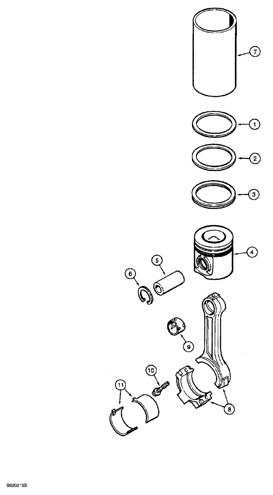 Схема запчастей Case 850G - (2-50) - PISTONS AND CONNECTING RODS (PRIOR TO P.I.N. JJG0254015, EXCEPT FOR JJG0254005 TO JJG0254009) (01) - ENGINE