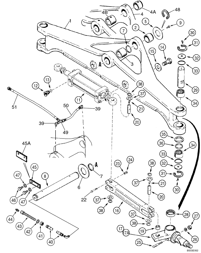 Схема запчастей Case 580M - (05-05) - AXLE, FRONT (D138954 / 437320A1) - SPINDLES (IF USED) (05) - STEERING