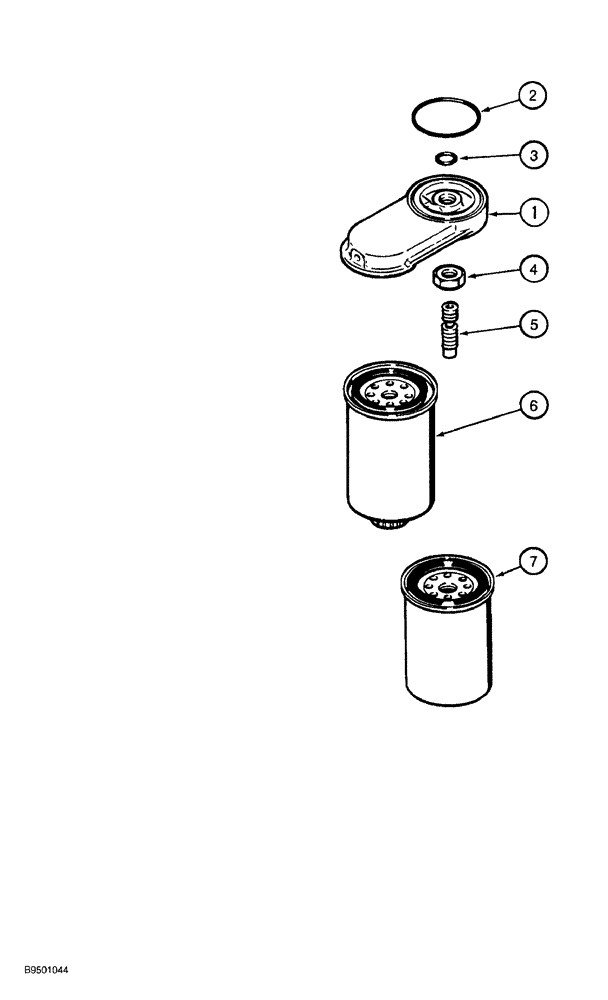 Схема запчастей Case 650G - (3-10) - FUEL FILTER 4T-390 ENISSIONS CERTIFIED ENGINE CRAWLER P.I.N. JJG0216449 AND AFTER (03) - FUEL SYSTEM