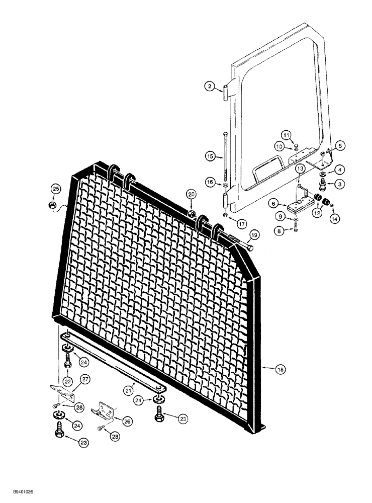 Схема запчастей Case 650G - (9-56) - CAB ASSEMBLY - DOOR WINDOW AND REAR SCREEN (09) - CHASSIS/ATTACHMENTS