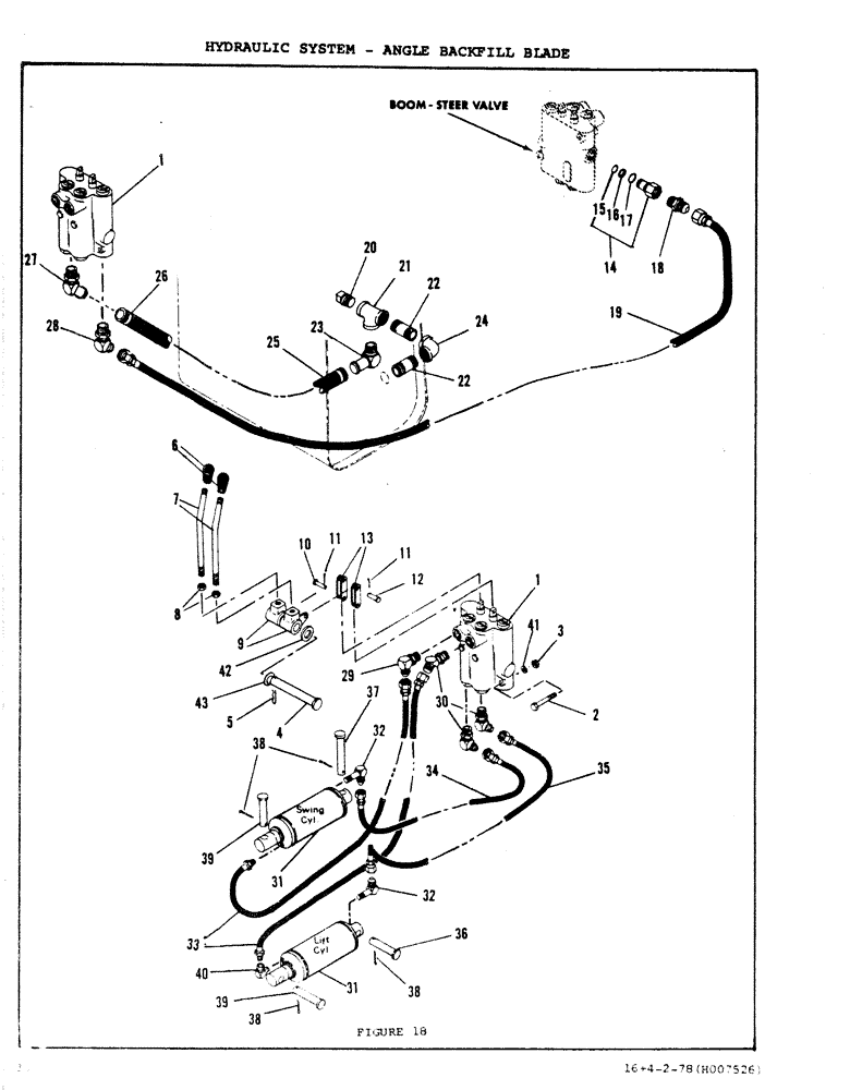 Схема запчастей Case DAVIS - (38) - HYDRAULIC SYSTEM, ANGLE BACKFILL BLADE 