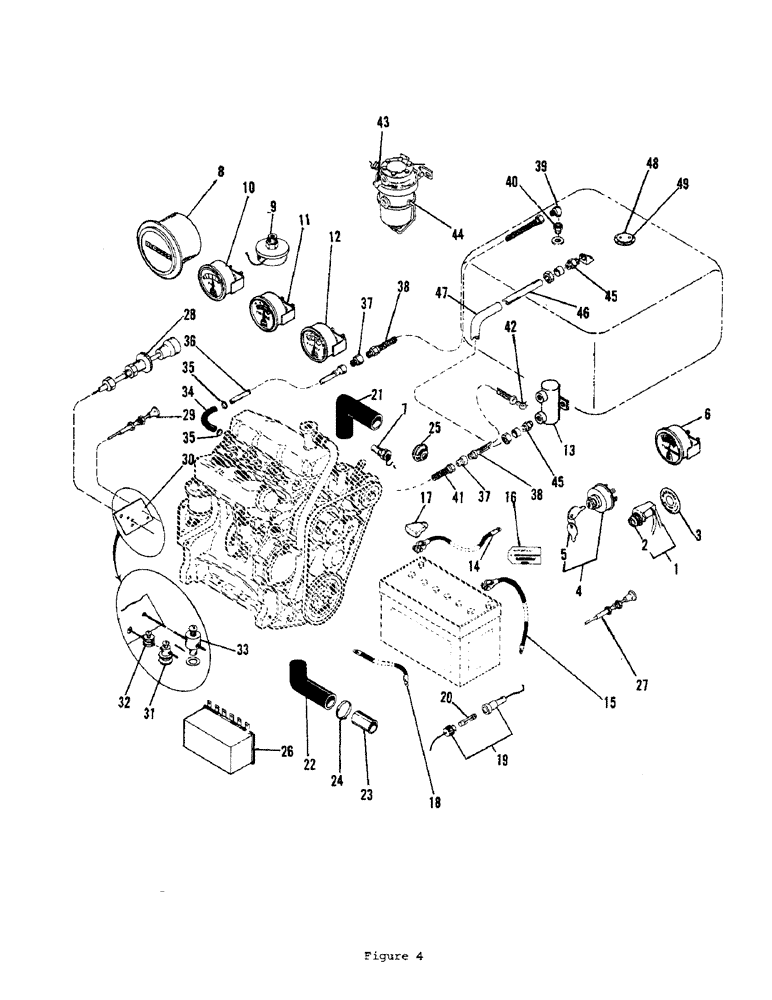 Схема запчастей Case L55 - (10) - INSTRUMENTS, ENGINE CONTROLS & ACCESSORIES - FORD ENGINES 