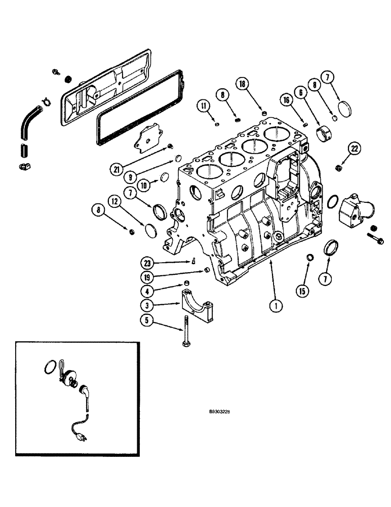 Схема запчастей Case 660 - (2-28) - CYLINDER BLOCK, 4-390 ENGINE (02) - ENGINE