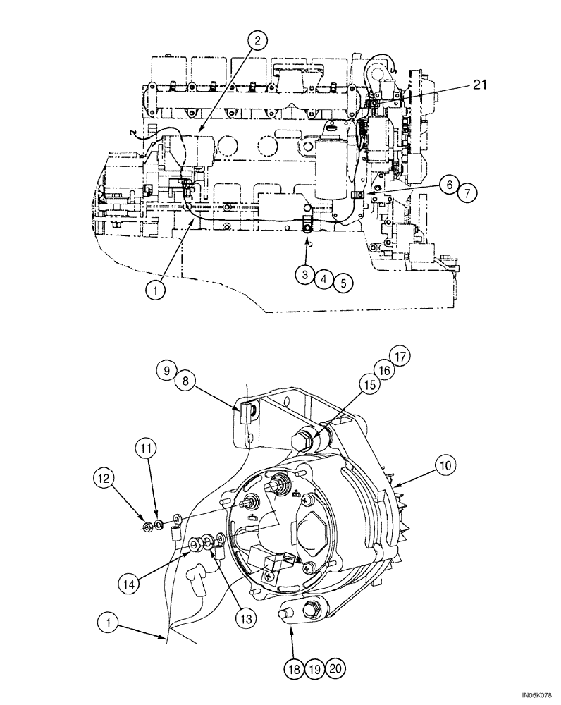 Схема запчастей Case 1150H_IND - (04-10) - HARNESS, FRONT - ALTERNATOR (04) - ELECTRICAL SYSTEMS