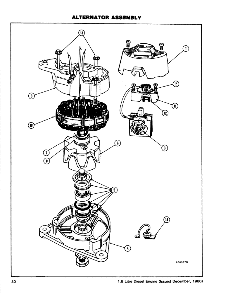 Схема запчастей Case CASE - (30) - ALTERNATOR ASSEMBLY (02) - ENGINE