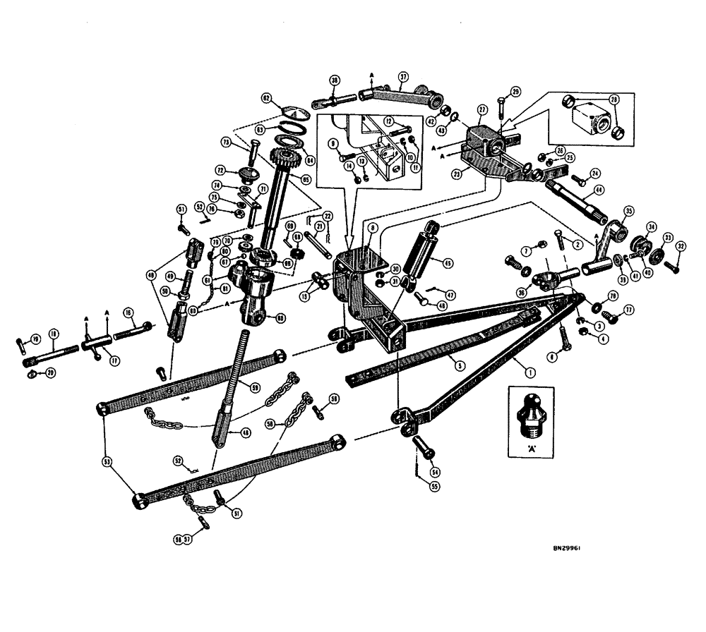 Схема запчастей Case 310E - (109) - THREE POINT HITCH (05) - UPPERSTRUCTURE CHASSIS