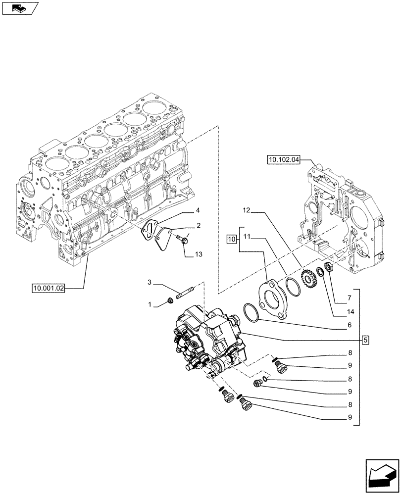 Схема запчастей Case F4HFA613A E002 - (10.247.01) - INJECTION PUMP (2852487) (10) - ENGINE