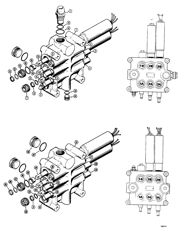 Схема запчастей Case W20 - (316) - LOADER CONTROL VALVE (3 SPOOL) (08) - HYDRAULICS