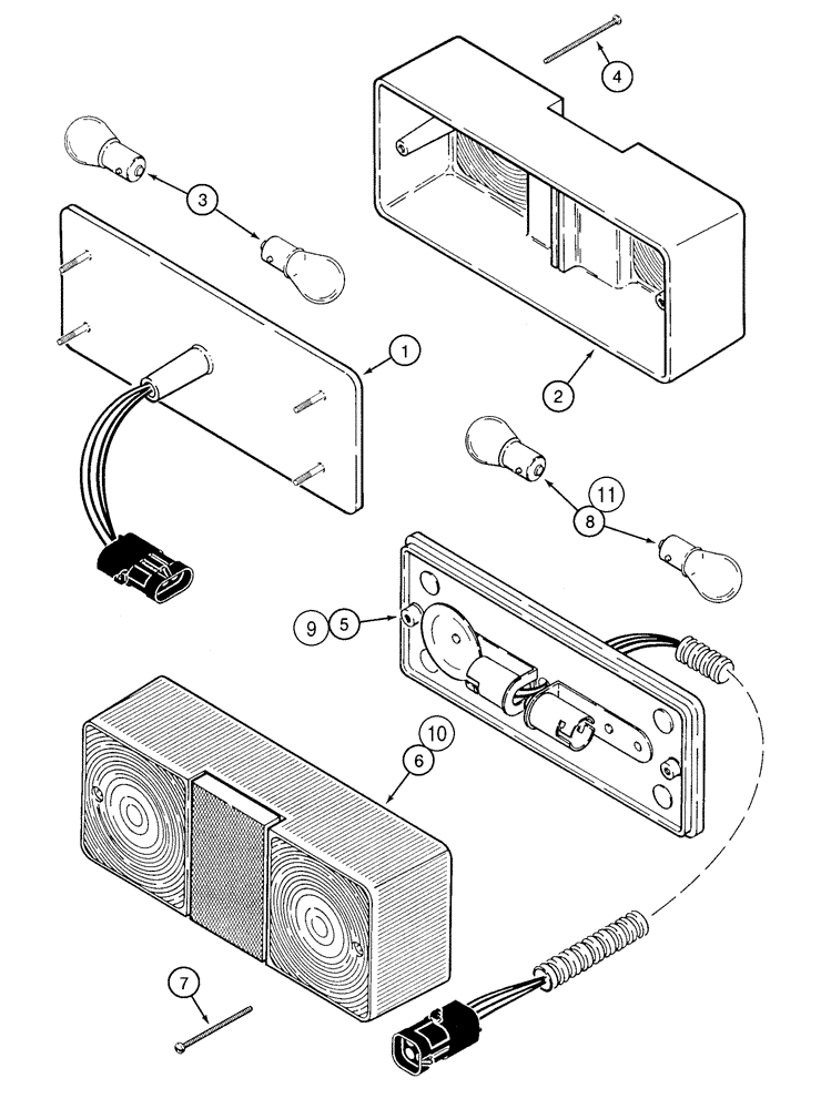 Схема запчастей Case 921C - (04-37) - LAMPS - TURN SIGNAL, FLASHER, STOP AND TAIL (04) - ELECTRICAL SYSTEMS