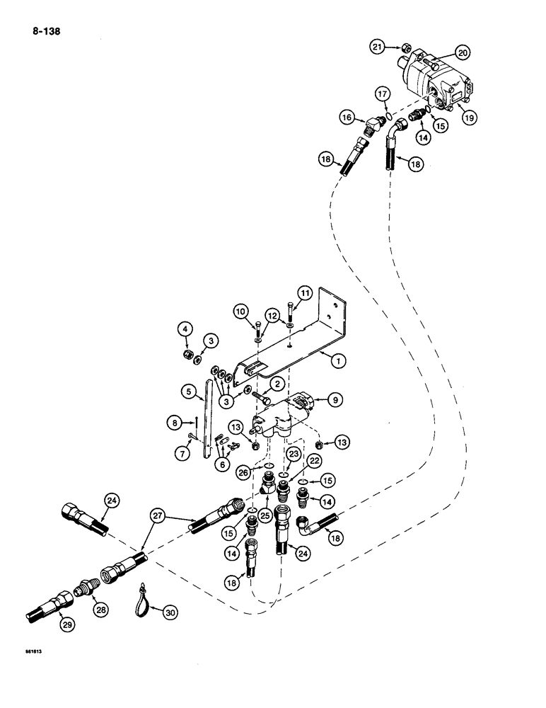 Схема запчастей Case CASE - (8-138) - TRENCHER CONTROL VALVE MOUNTING AND DRIVE CIRCUIT (08) - HYDRAULICS