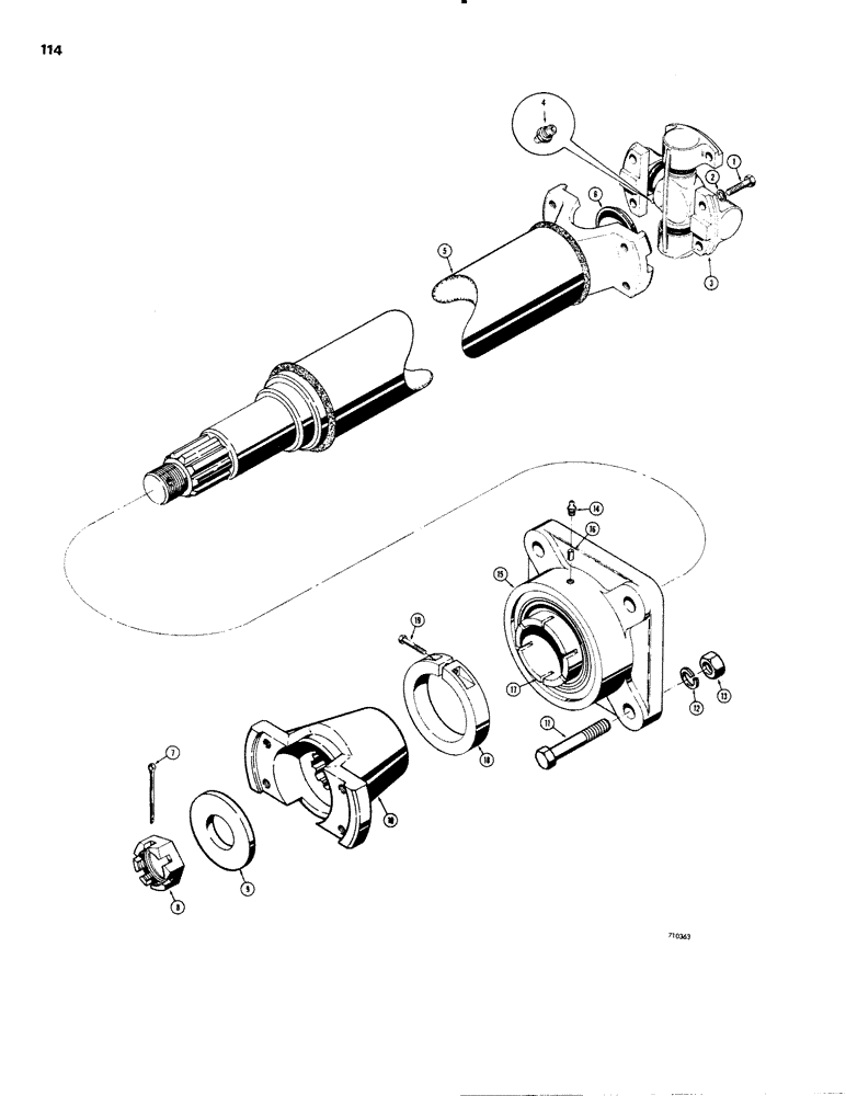 Схема запчастей Case W20 - (114) - FRONT AXLE DRIVE SHAFT, (AXLE END) (06) - POWER TRAIN