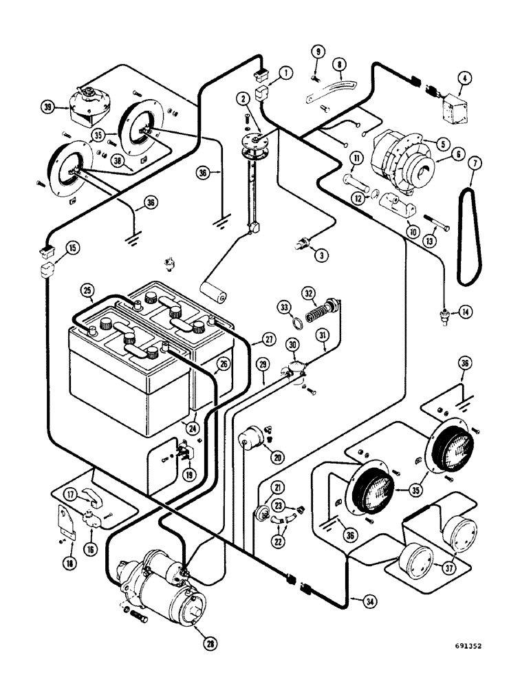 Схема запчастей Case W7 - (118) - ALTERNATOR ELECTRICAL SYSTEM, (DIESEL), SN. 9804742 & AFTER (04) - ELECTRICAL SYSTEMS