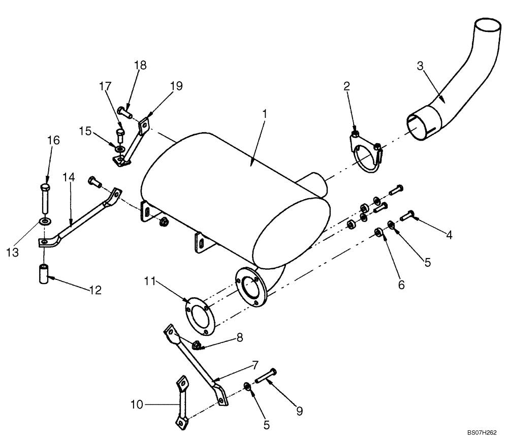 Схема запчастей Case 440CT - (02-03) - EXHAUST SYSTEM (02) - ENGINE