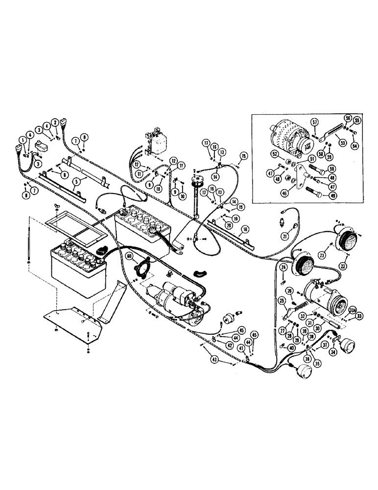 Схема запчастей Case W8B - (058) - ELECTRICAL SYSTEM HARDWARE, DIESEL ENGINE (06) - ELECTRICAL SYSTEMS