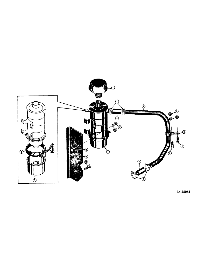 Схема запчастей Case 310C - (036[1]) - AIR CLEANER (01) - ENGINE